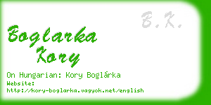 boglarka kory business card